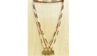 elephant golden bronze pendant bead necklaces bali